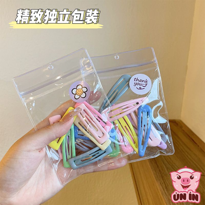 Set Kẹp Tóc Cho Bé - Kẹp tóc bé gái Nhựa bấm nhiều màu dễ thương phong cách Hàn Quốc có túi zip đựng siêu xinh
