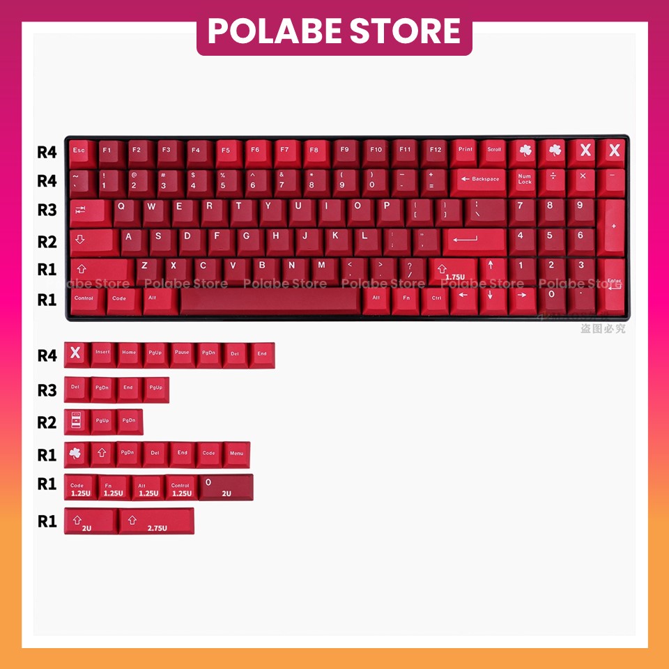 Keycap Jamon Cherry Profile kiểu in dyesub sử dụng trên nhiều layout bàn phím cơ - Polabe Store