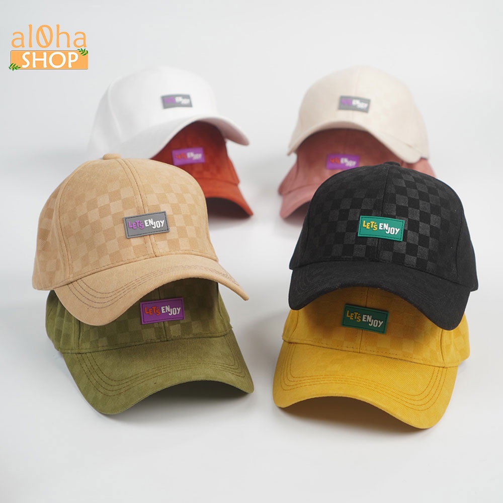 Mũ lưỡi trai - nón Ulzzang kết thêu tem LET'S ENJOY unisex nam nữ chống nắng - al0ha Shop