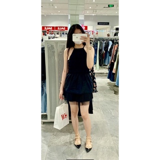 Quần váy dập ly lưới [ảnh thật]