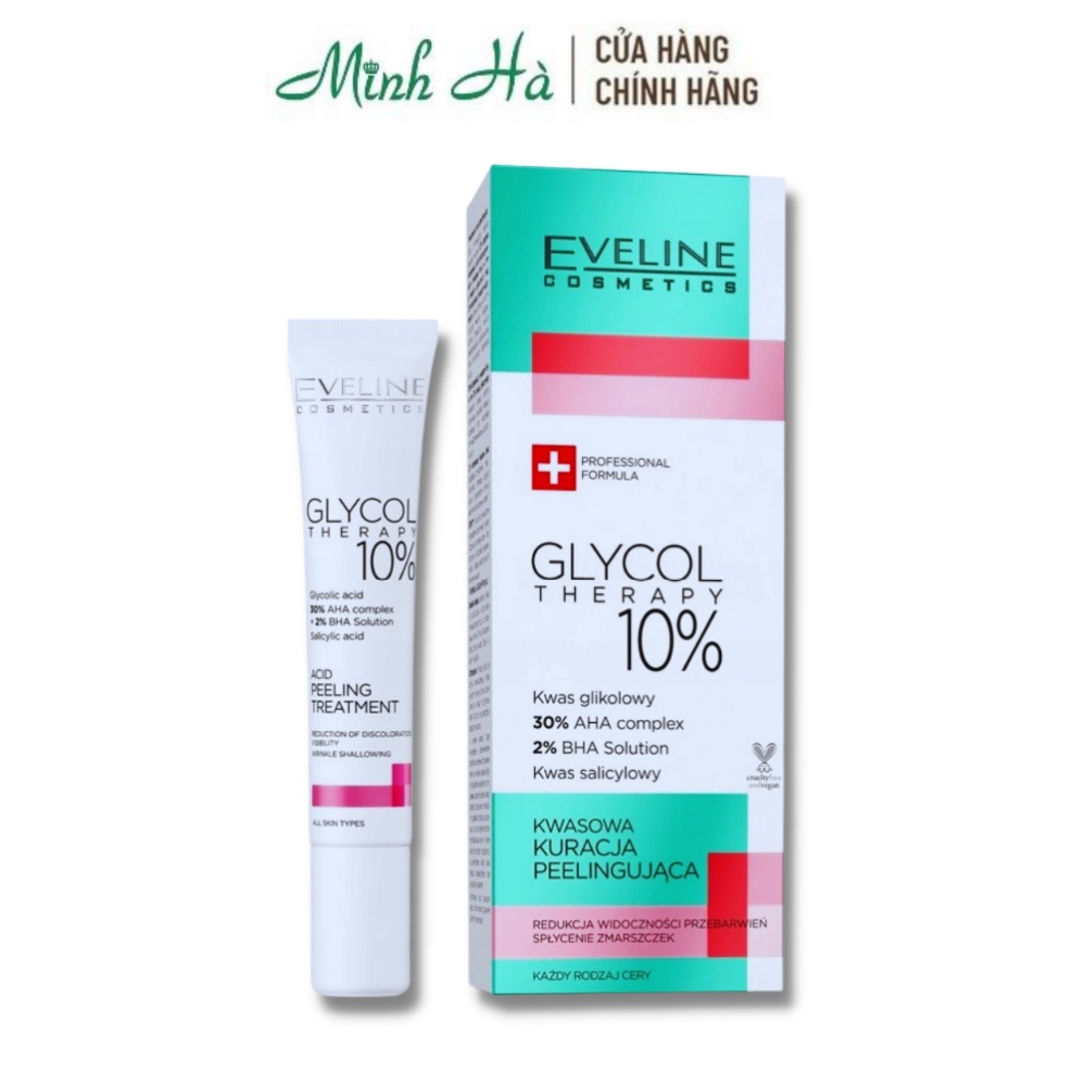 Tẩy tế bào chết Eveline Glycol Therapy 10% 20ml giúp tẩy da chết đem lại làn da bừng sáng, mịn màng