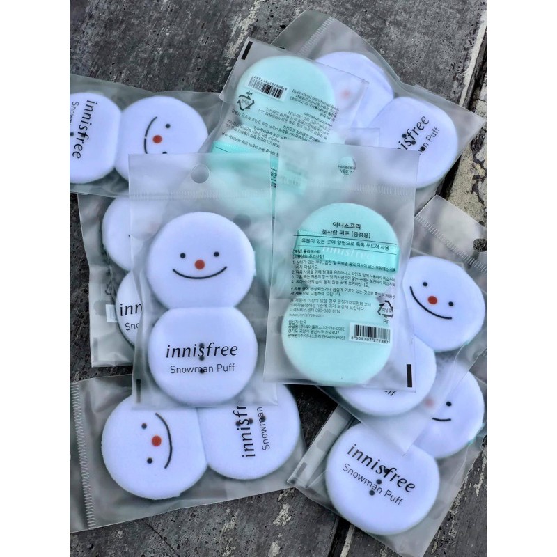 Miếng bông mút tán phấn phủ Innisfree Snowman Puff