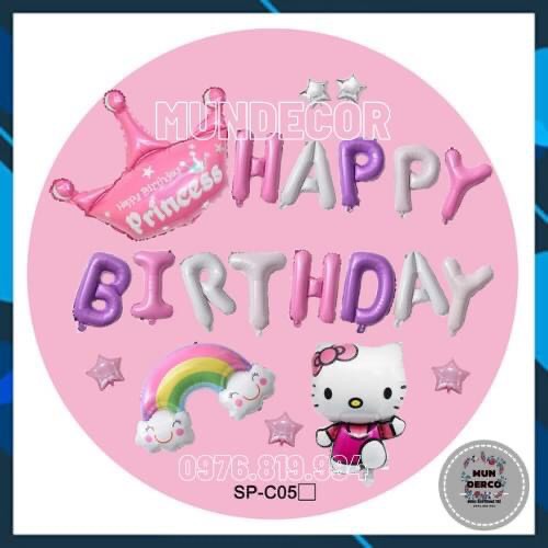 Sét trang trí sinh nhật bé trai bé gái màu sắc siêu đẹp không bao gồm rèm và số