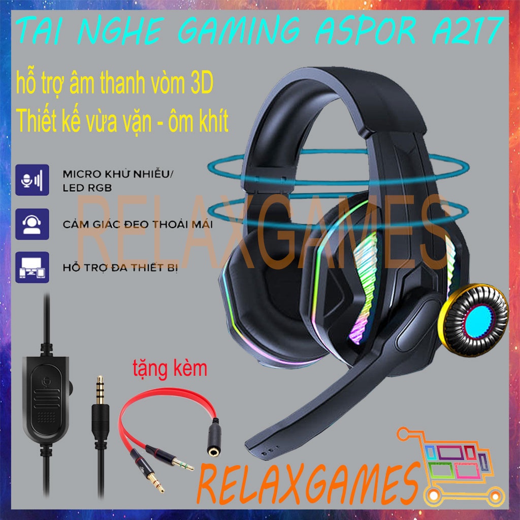Tai nghe PC - Laptop trang bị mic chống nhiễu cho game thủ kết nối dễ dàng tặng kèm bộ chia âm thanh