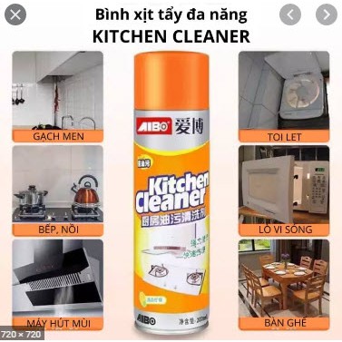 (BÌNH XỊT CAM) Bình xịt bọt tuyết tẩy rửa siêu sạch kitchen cleaner nhà bếp 500ml