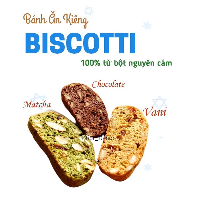 Bánh Ăn Kiêng BISCOTTI 3 vị thơm ngon