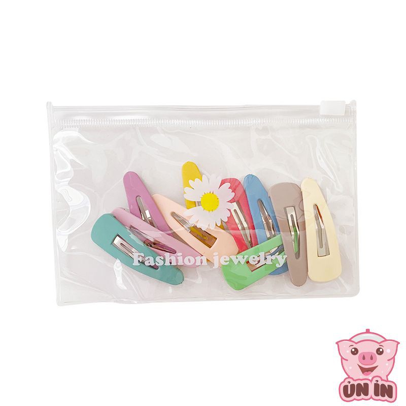 Set Kẹp Tóc Cho Bé - Kẹp tóc bé gái Nhựa bấm nhiều màu dễ thương phong cách Hàn Quốc có túi zip đựng siêu xinh