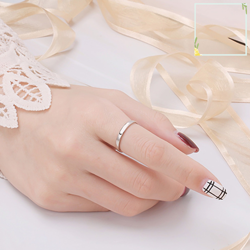 1 Cặp Nhẫn Đồng Dạng Mở Bắt Mắt Mặt Trời Mặt Trăng Chống Trầy Chỉnh Được Cho Cặp Đôi