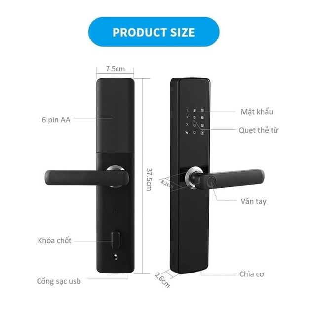 KHÓA VÂN TAY TUYA E202 MẪU 2022