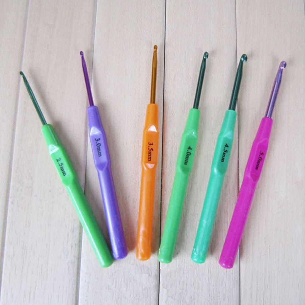 Bộ 6 Kim Móc Mềm 2.5-5mm Kèm 6 Móc Thêu