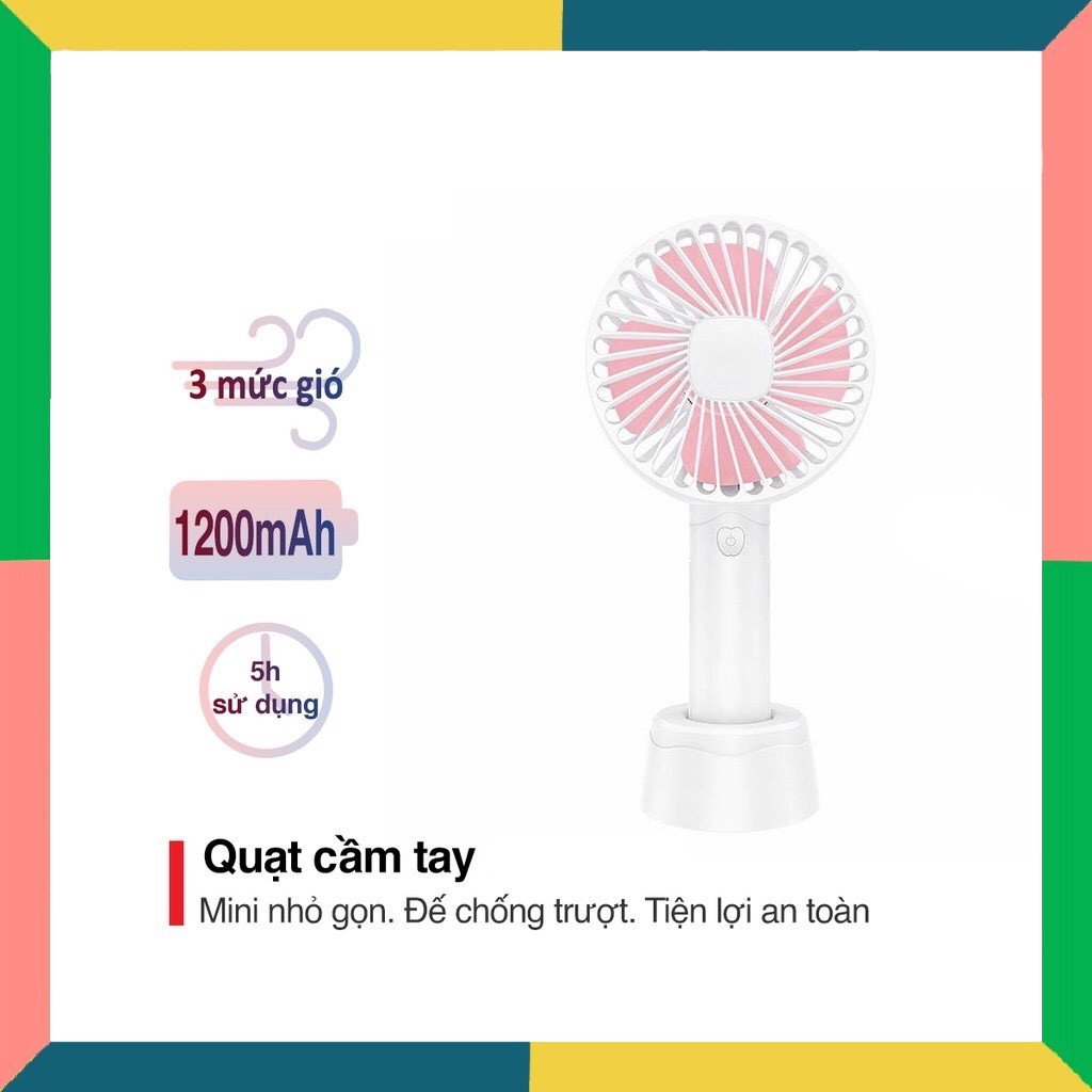 [Mã ELHA22 giảm 5% đơn 300K] Quạt mini tích điện cầm tay sạc USB - Giao mẫu ngẫu nhiên