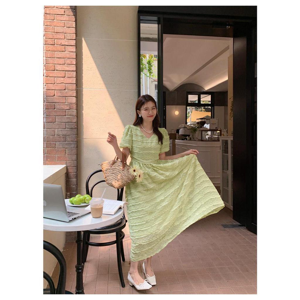 Đầm Ren Ba Chiều Eo Cao Ôm Dáng Màu Trơn Phong Cách Hàn Quốc Thời Trang Mùa Hè Hàng Mới 62414