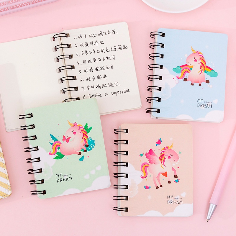 Cute Cartoon Magic Dinosaur Rollover Coil Notebook Student Mini-PortableA7Notebook Pocket Notepad