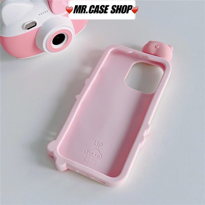 [ Hàng hot ] Ốp lưng điện thoại silion hình chú heo Hồng dành cho ip 7p/8p/x/xsm/11/11pm/12/12pm/13/13p-Mr.Cáe