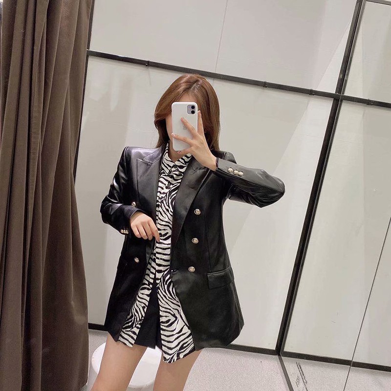 ÁO KHOÁC BLAZER DA NỮ MÀU ĐEN | BigBuy360 - bigbuy360.vn