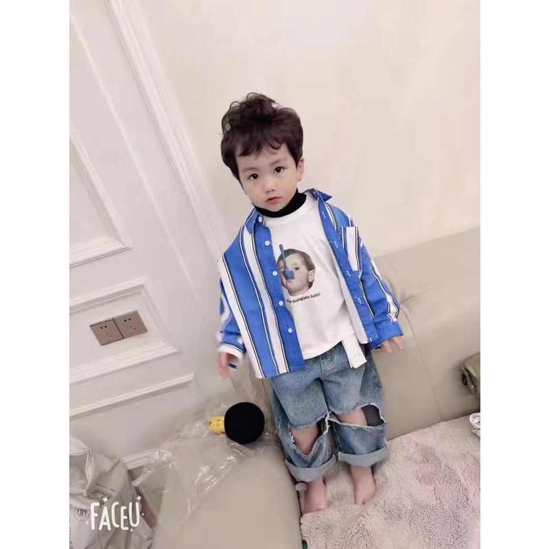 Quần Jean Rách Cá Tính Hợp Thời Trang Cho Bé Trai