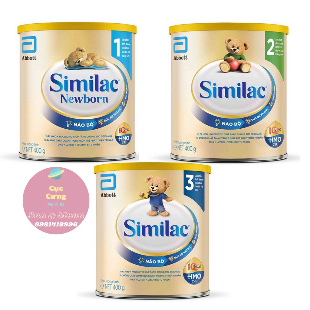 Sữa Similac IQ Plus HMO 1,2,3 400g [Mẫu Mới]