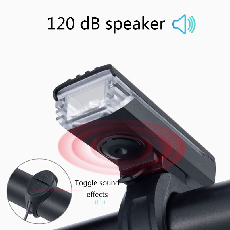Đèn Pha LED Kèm Còi Sạc USB Chuyên Dụng Cho Xe Đạp Leo Núi