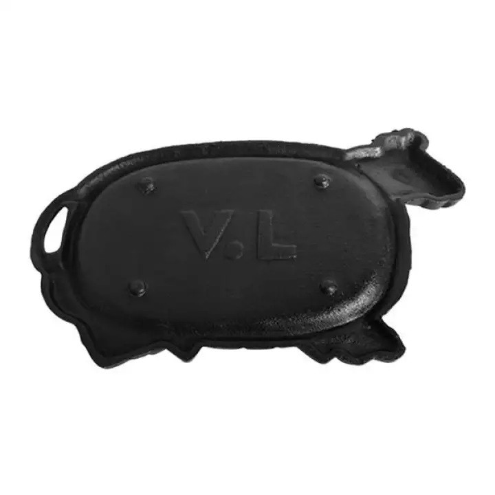 Chảo gang chống dính có đế gỗ làm bò bít tết  Dragon D009