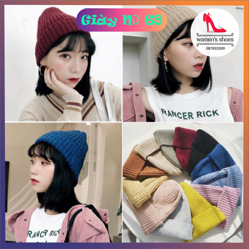 Mũ Len Beanie Gân Trơn Nhiều Mầu { Bán Sỉ }