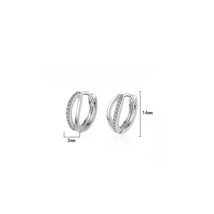 Bông tai nữ khuyến bấm bạc Ý S925 - HT302