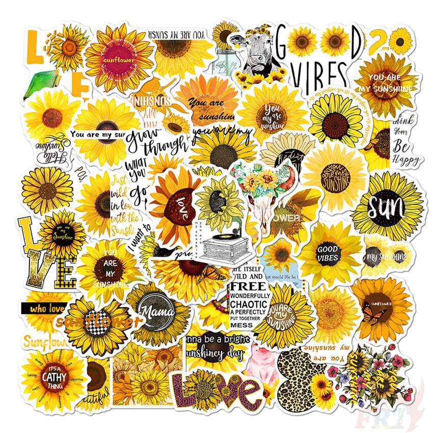 ❉ Healing Sunflowers Therapy Phrase Series 01 Stickers ❉ 50Pcs/Set Waterproof DIY Fashion Decals Doodle Stickers