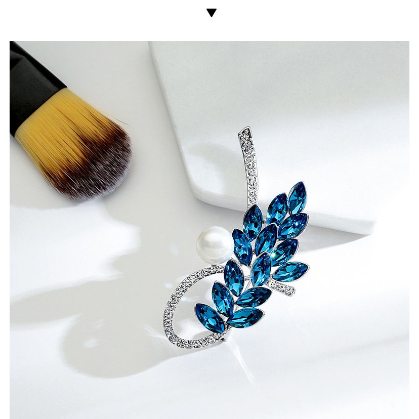 Cài áo thời trang đính đá xanh GC178