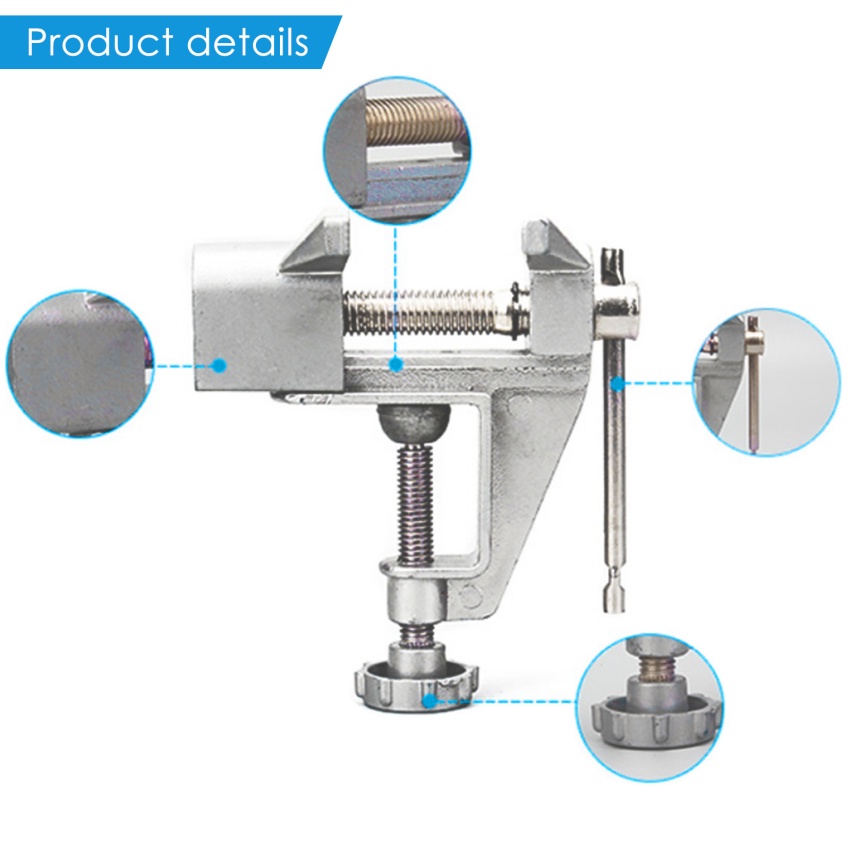Kìm Hợp Kim Nhôm Mini Khắc Chữ vise Dùng Sửa Chữa Băng Ghế