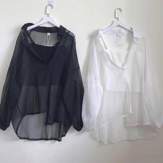 Set áo sơ mi voan phối áo 2 dây