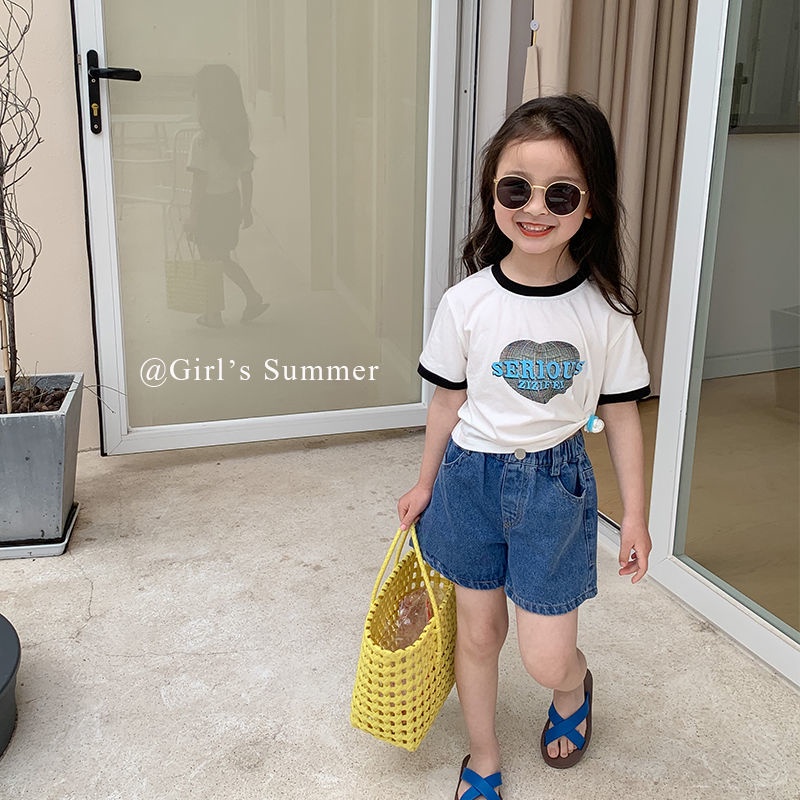 [Babycat Hàng Có Sẵn Quần Short Denim Thời Trang Mùa Hè Hàn Quốc Nhật Bản/Hàn Quốc Cho Trẻ Em 2022