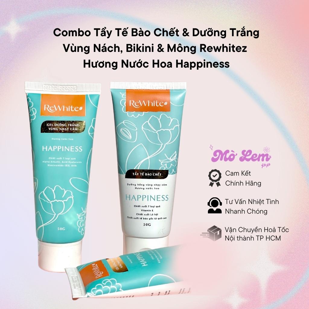 Combo Tẩy Da Chết Và Gel Giảm Thâm Nách, Mông, Bikini Rewhitez Hương Nước Hoa Define Rose 50g/Tuýp | Molembodycare