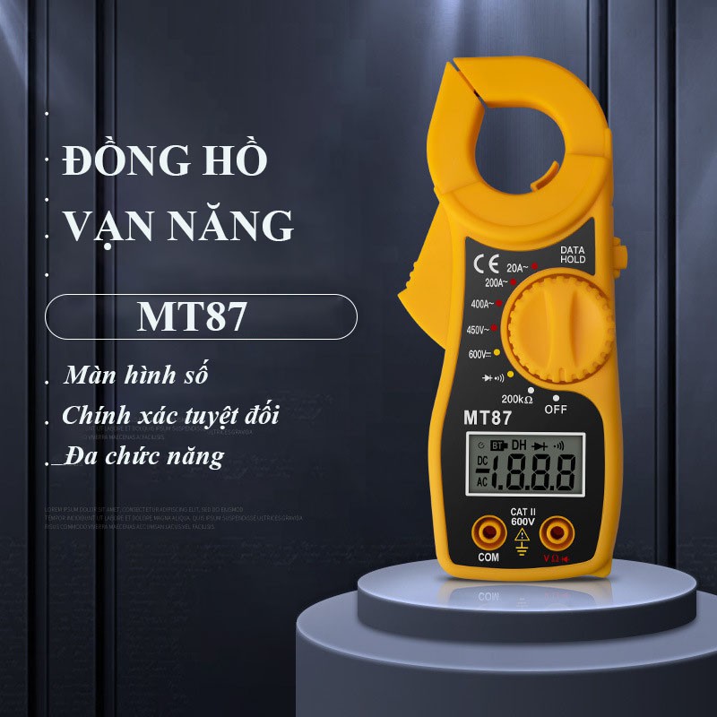 Đồng Hồ Kìm Đo Dòng Điện Ampe Kế MT87 (Xanh Dương)