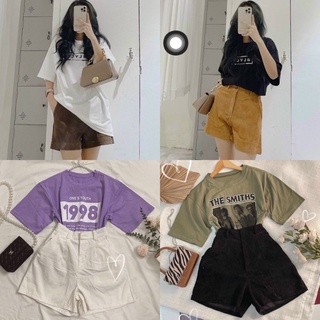 SET ÁO THUN KÈM SHORT NHUNG (KÈM VIDEO HÌNH THẬT)