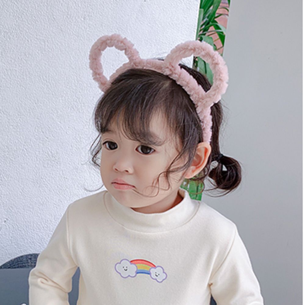 Băng đô cài tóc hình tai gấu phối lông phong cách giáng sinh cho nữ