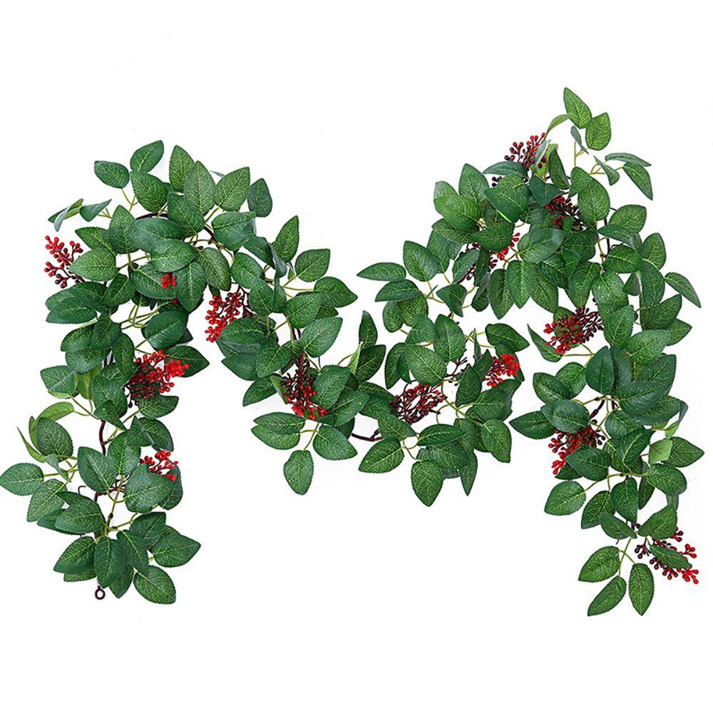 Vòng Hoa Lá Màu Đỏ Treo Trang Trí Cây Thông Giáng Sinh