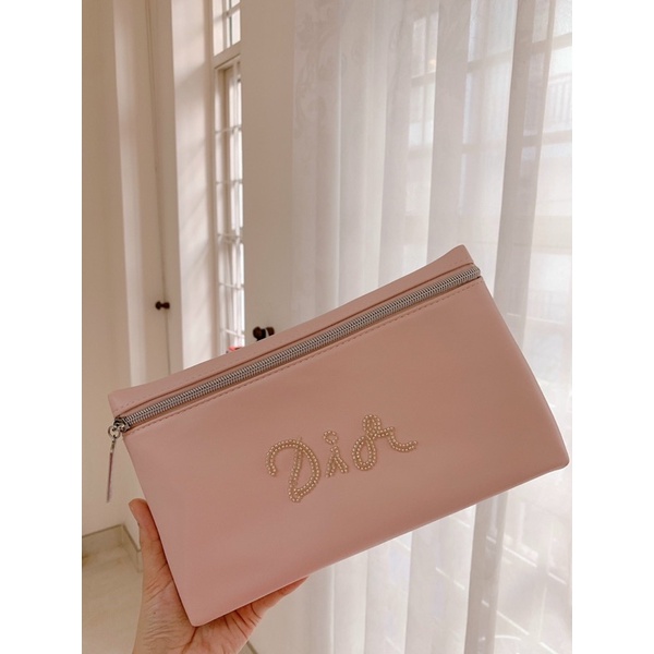 túi cầm tay Dior Gift trousse pouch màu hồng , trăng fullbox