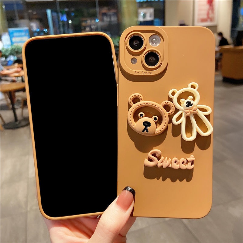 Ốp lưng iphone cạnh vuông bảo vệ camera Brown candy 7plus x xsmax 11 11promax 12 12pro 12promax 13 13pro 13promax DT13