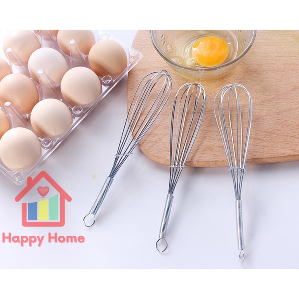 Dụng cụ đánh trứng, quấy bột bằng inox Happy Home