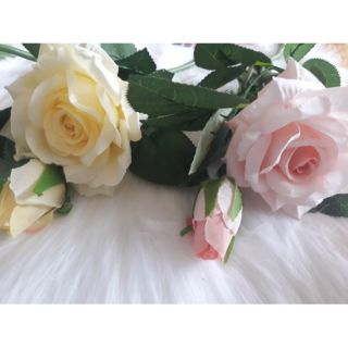 Cành hoa hồng lụa cao cấp cành 1 nụ 1 bông dài 40cm
