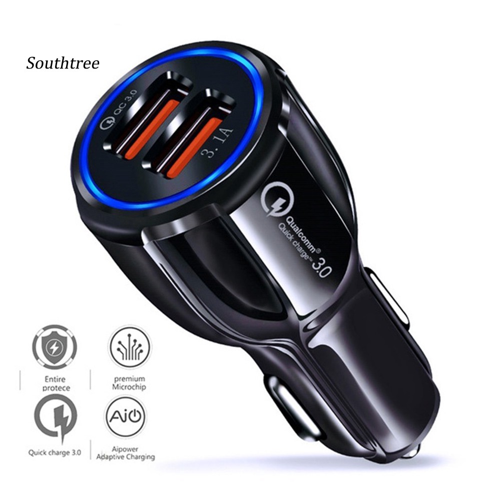 Củ sạc 2 cổng USB 3.1A QC 3.0 nhanh tiện dụng cho xe hơi