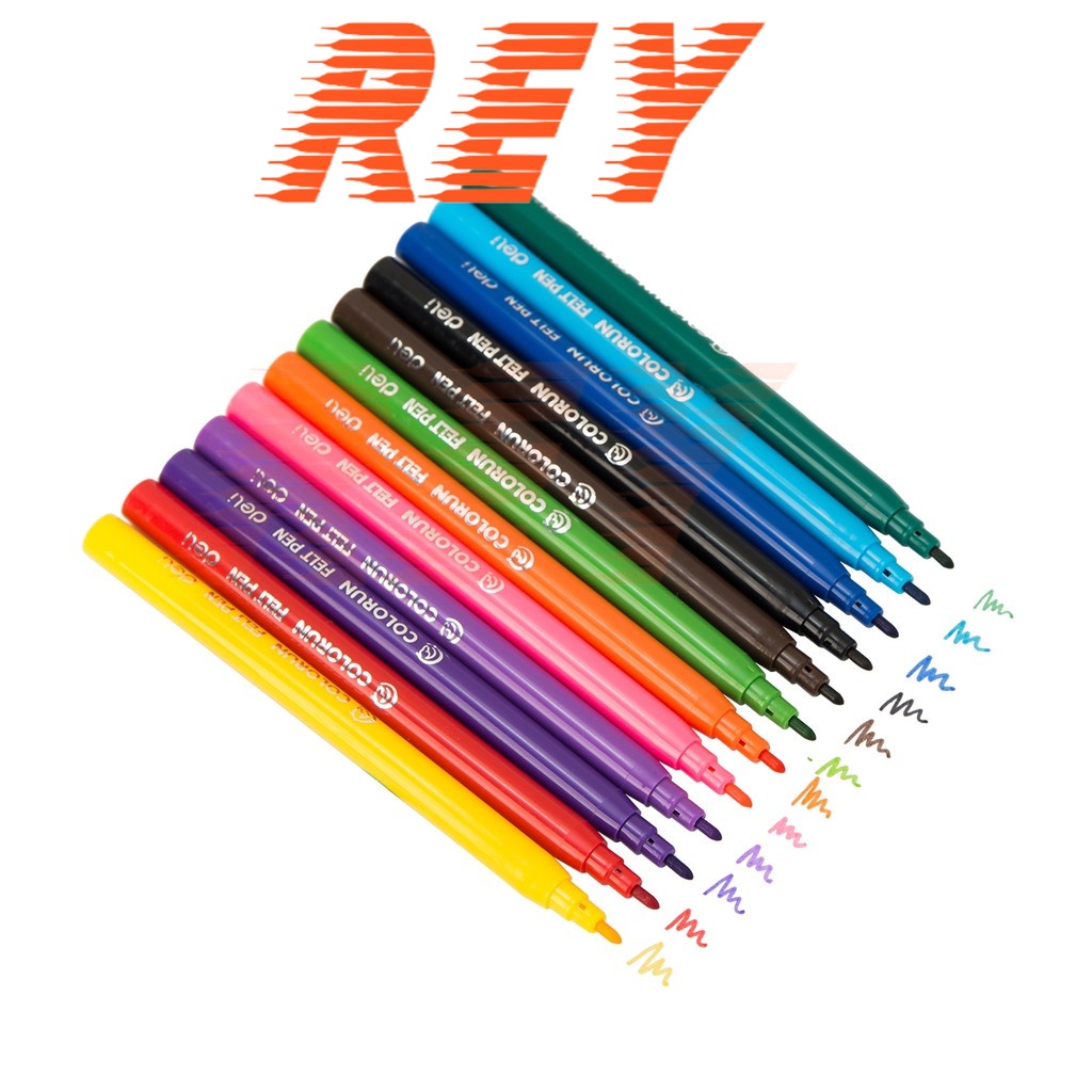 [Giao hỏa tốc] COMBO 2 vỉ bút lông màu Colorun Felt Pen Deli  C10003 - C10013 - C10023