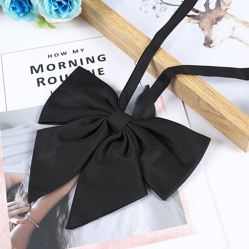 Nơ Cài Áo Đồng Phục Màu Trơn Kiểu Dáng Dễ Thương Cho Nữ