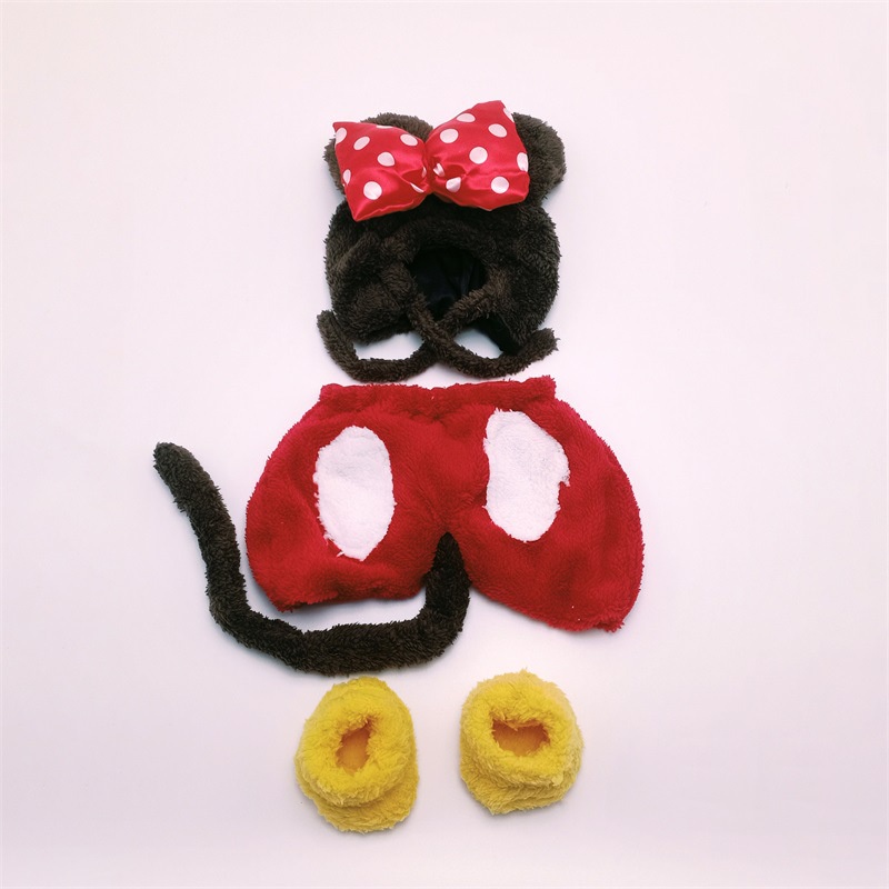 [SẴN HÀNG] Bộ nỉ các hình bò sữa, Mickey, gà, thỏ, cây thông chụp ảnh cho bé 6-12 tháng phụ kiện chụp ảnh cho bé