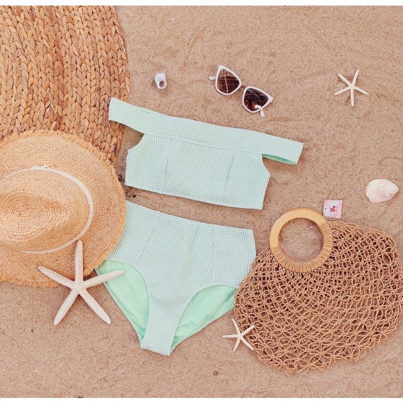 Đồ Bơi Áo Tắm Bikini Đi Biển 2 Mảnh Lưng Cao Xuất Khẩu