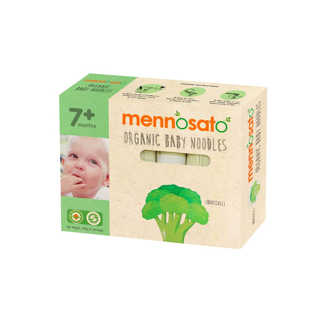 Mì ăn dặm hữu cơ cho bé từ 7 tháng tuổi Organic Baby Golden Noodle &amp; MenNoSato 200g - 300g