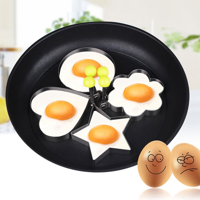 Khuôn Chiên Trứng Hình Trái Tim Bằng Thép Không Gỉ Dày Dặn DIY Huohou430