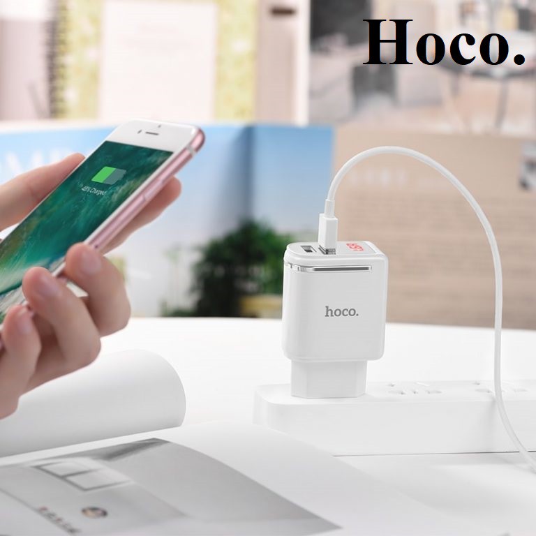 Củ sạc nhanh 2 cổng có đèn led Hoco C39 HÀNG CHÍNH HÃNG