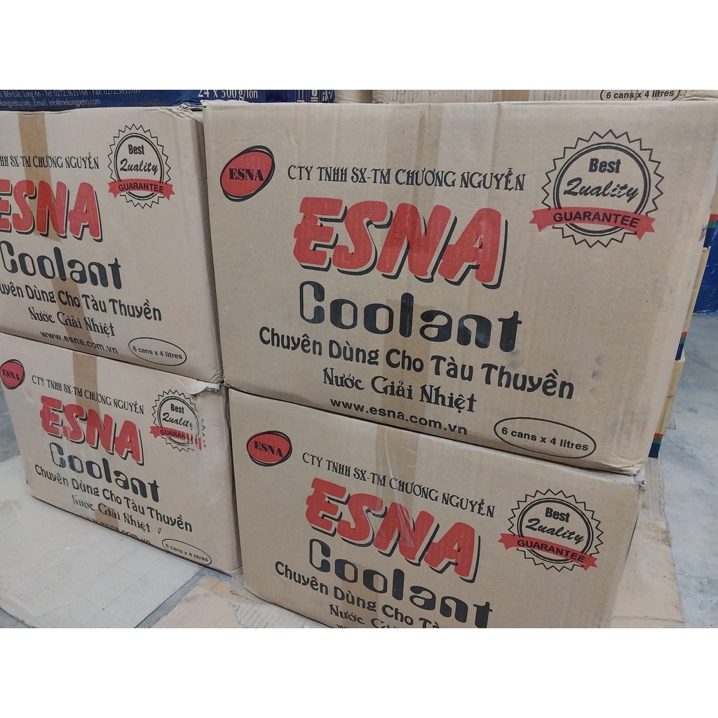 Miễn phí ship * Can 4 lít Nước làm mát màu xanh Esna Coolant chính hãng