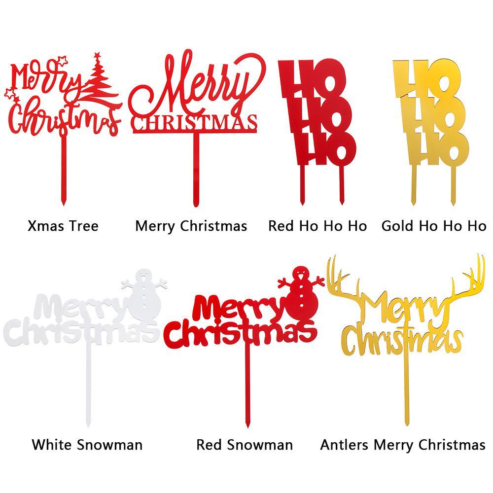 YNATURAL Que Cắm Trang Trí Bánh Chữ Merry Christmas