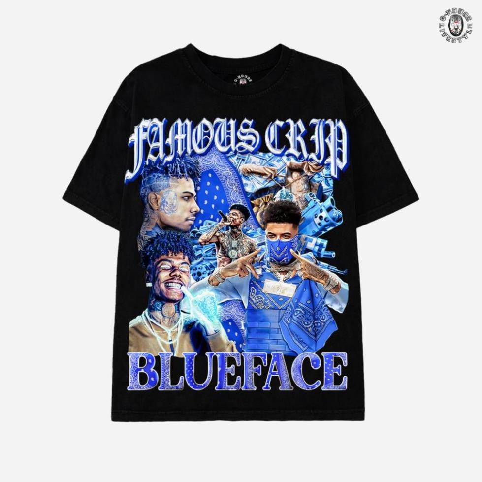 xc1h /Áo Thun Rapper Blueface Oversize Phong Cách Hiphop Unisex G-House Lifestyle! ⚡ Đẹp